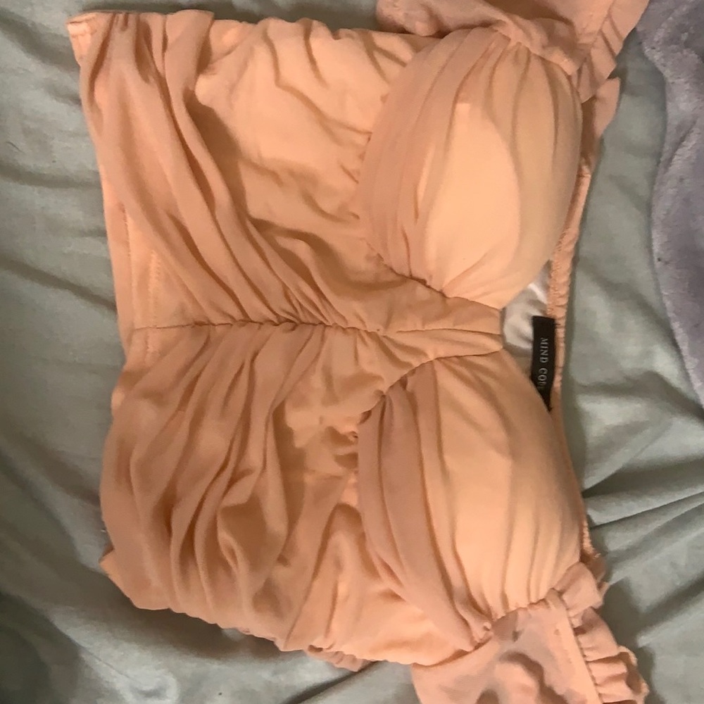 stretchy “corset” off the shoulder top